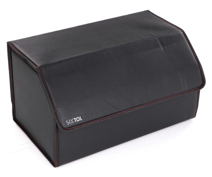 Organizator bagażnika CAR COMPACT LEATHER L, 2 przegrody, składany, z pokrywą