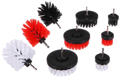 Zestaw szczotek do czyszczenia samochodu na wiertarkę CAR DETAILING DRILL BRUSH 9, 9 sztuk