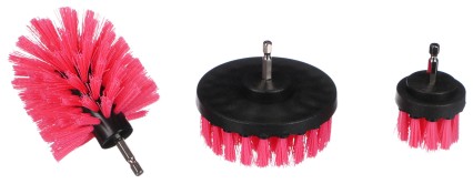 Różowy zestaw szczotek do czyszczenia samochodu na wiertarkę CAR DETAILING DRILL BRUSH PINK 3, 3 szt