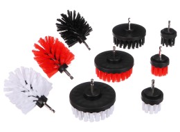 Zestaw szczotek do czyszczenia samochodu na wiertarkę CAR DETAILING DRILL BRUSH 9, 9 sztuk